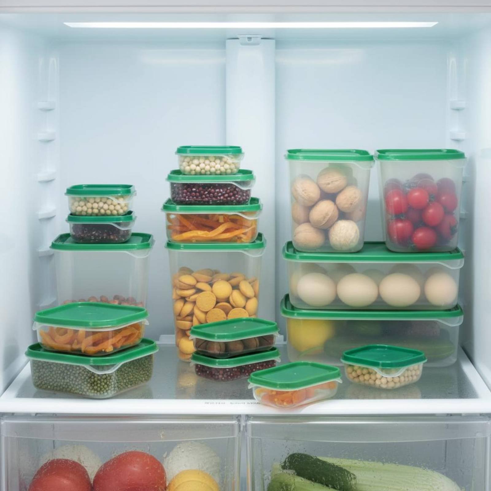 Food Storage Containers Plastic Box - Conjunto de 17 Caixas de Armazenamento