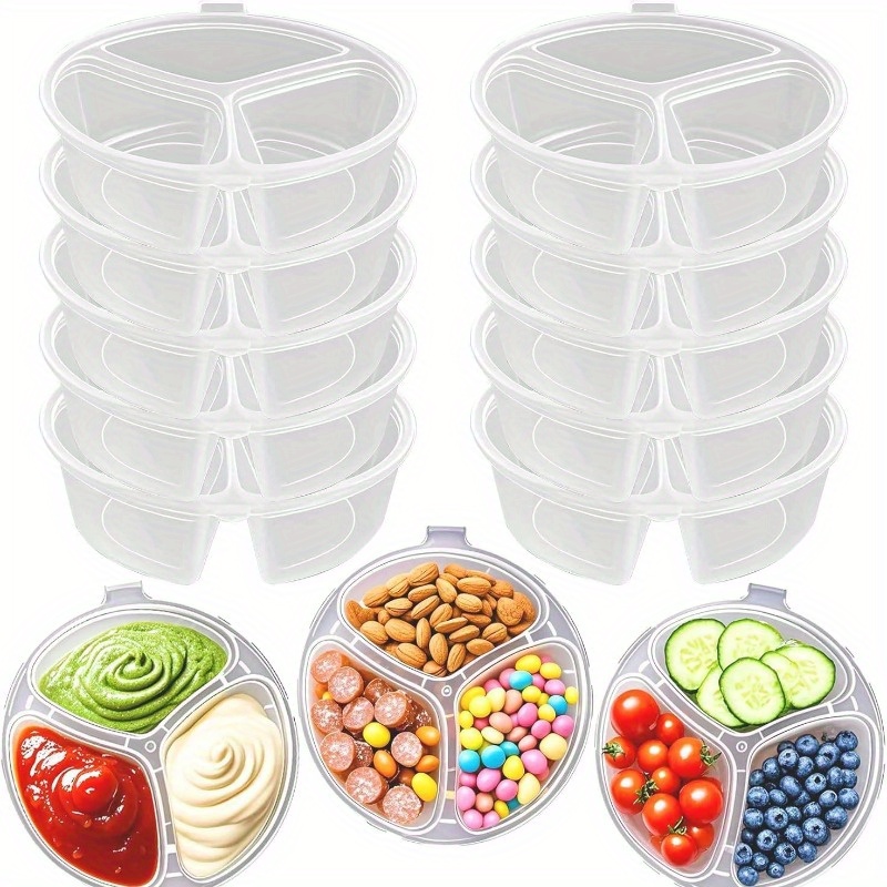 Food Storage For Restaurant - Recipientes descartáveis redondos de 3 compartimentos