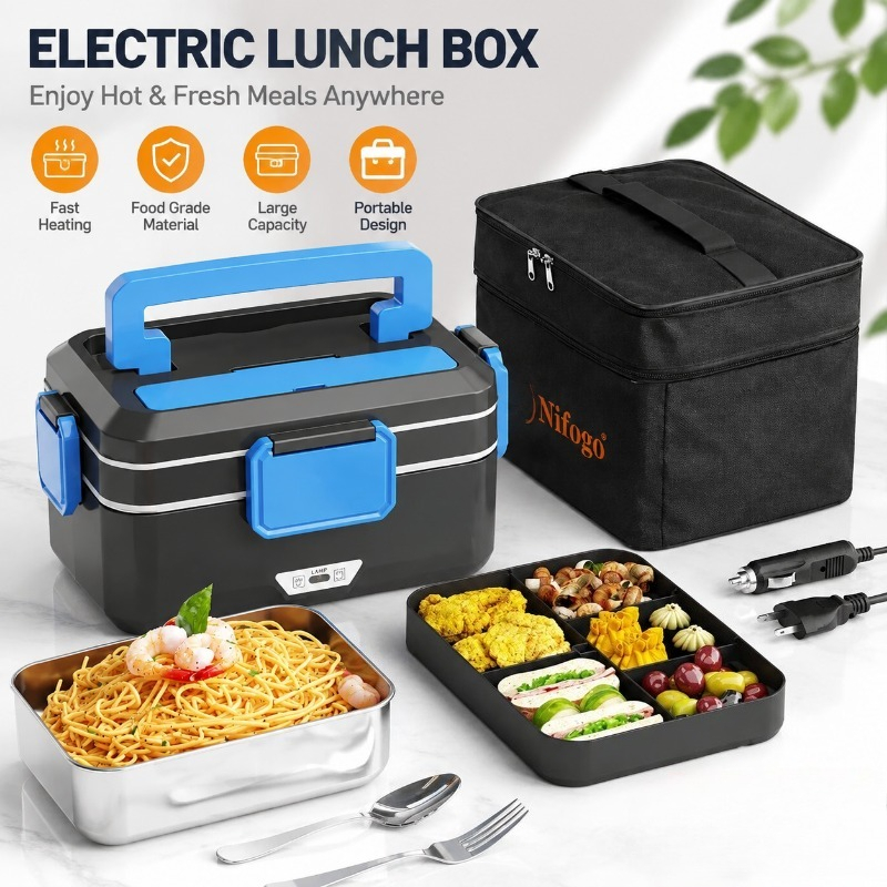 Food Storage Warmer - Marmita Elétrica Aquecida de Dupla Utilização,