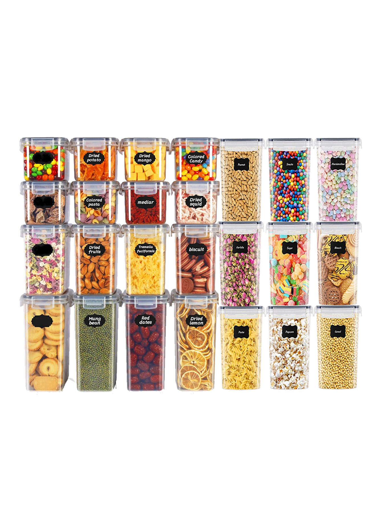 Food Storage Equipment - 48 peças, Recipientes Herméticos para Armazenamento