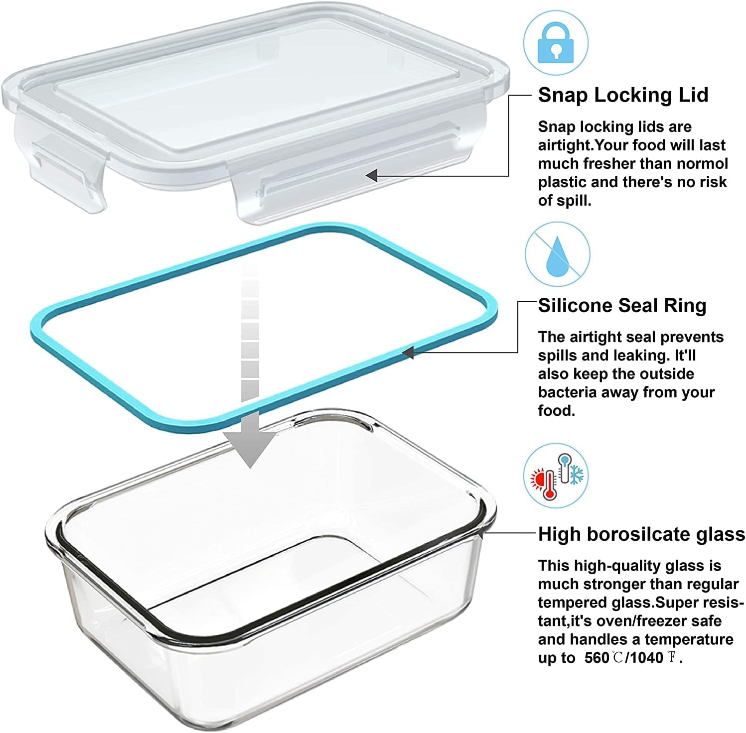 Conjunto de 18 recipientes de  - Storage Food Prep avaliação e preço