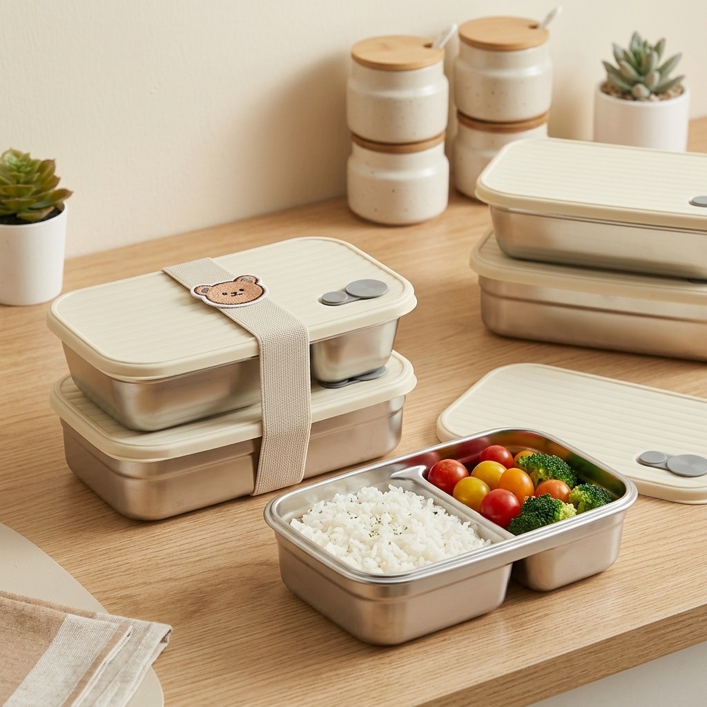 Caixa Bento de Aço Inoxidável, - Storage Food Prep avaliação e preço