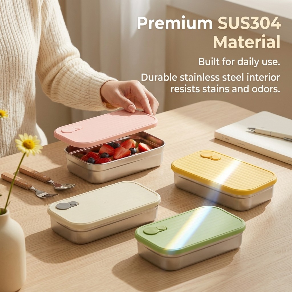 Caixa Bento de Aço Inoxidável, - Storage Food Prep avaliação e preço