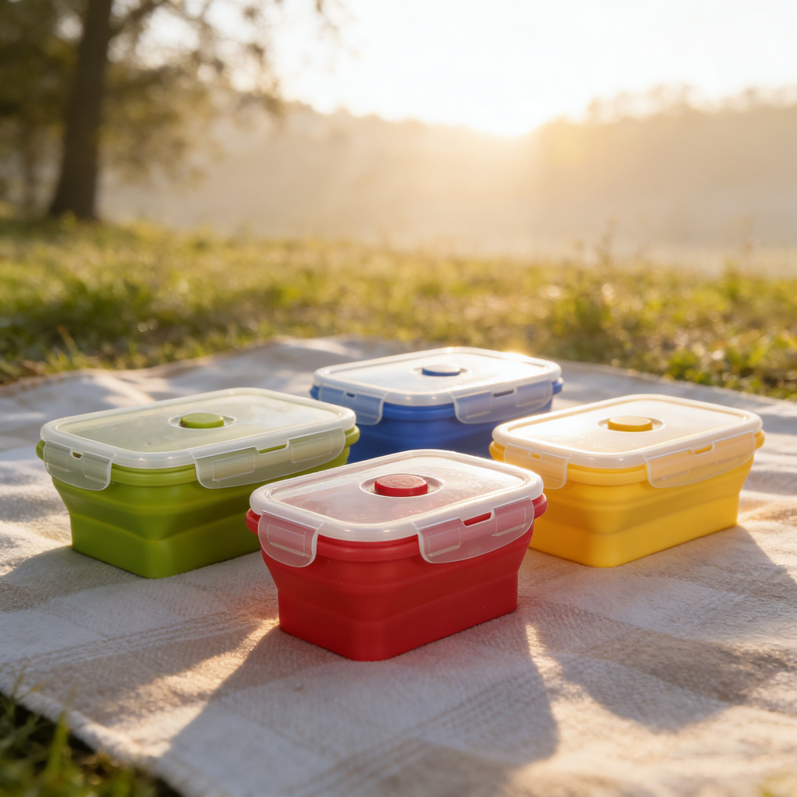 4 recipientes dobráveis de sil - Food Storage Containers Plastic Box avaliação e preço